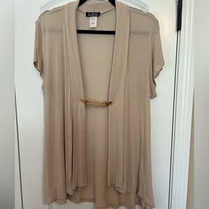 Calvin Klein sheer Tan Open-Front Canigan
